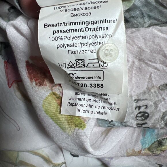 Riani Woman's Pink Power To The People Size 10 Artwear Long Sleeve Button Down - Picture 7 of 16